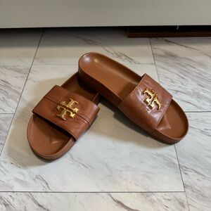 Tory Burch Women’s Everly Anatomic Cloud Leather Slides